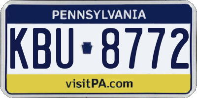 PA license plate KBU8772