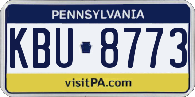 PA license plate KBU8773