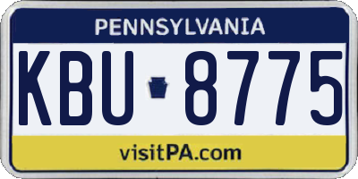 PA license plate KBU8775