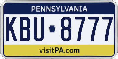 PA license plate KBU8777