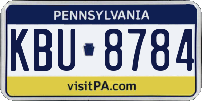 PA license plate KBU8784