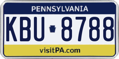 PA license plate KBU8788