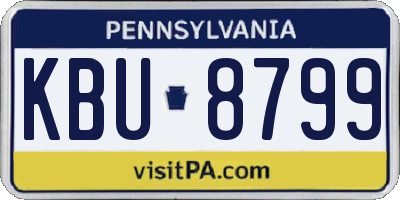 PA license plate KBU8799