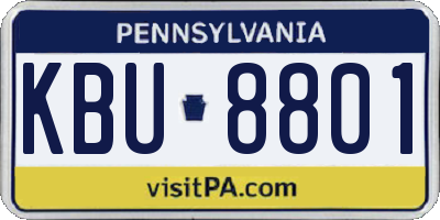 PA license plate KBU8801