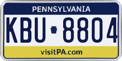 PA license plate KBU8804