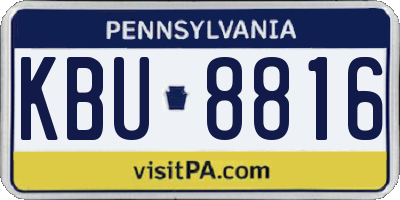 PA license plate KBU8816