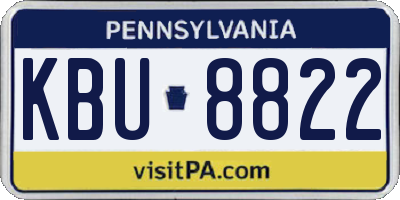 PA license plate KBU8822
