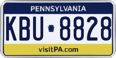 PA license plate KBU8828