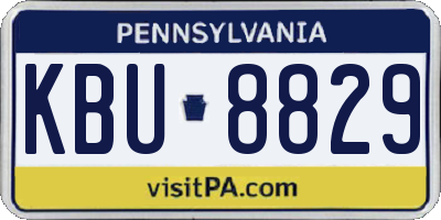 PA license plate KBU8829