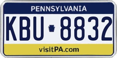 PA license plate KBU8832