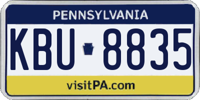 PA license plate KBU8835