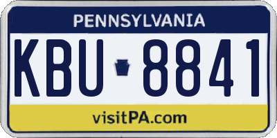 PA license plate KBU8841