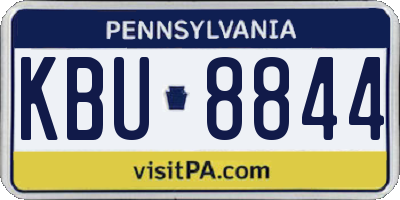 PA license plate KBU8844