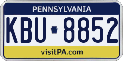 PA license plate KBU8852