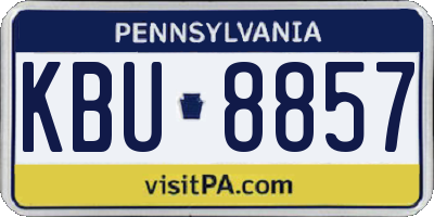 PA license plate KBU8857