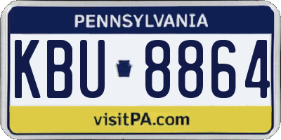 PA license plate KBU8864
