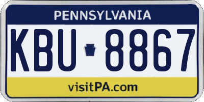 PA license plate KBU8867