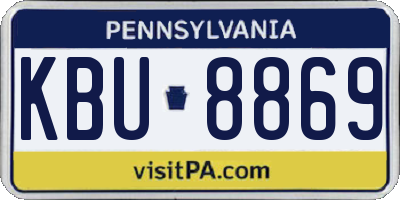 PA license plate KBU8869