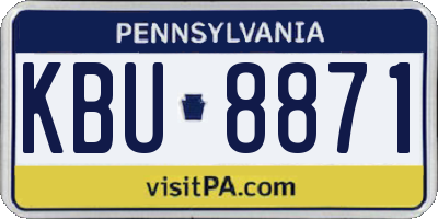 PA license plate KBU8871