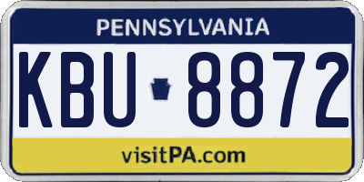 PA license plate KBU8872