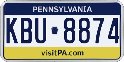 PA license plate KBU8874
