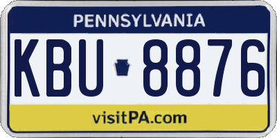 PA license plate KBU8876