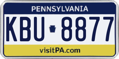 PA license plate KBU8877