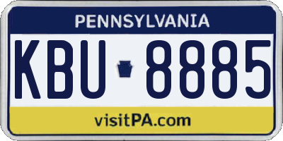 PA license plate KBU8885