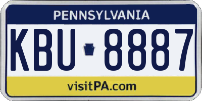 PA license plate KBU8887