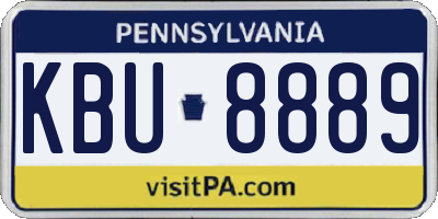 PA license plate KBU8889