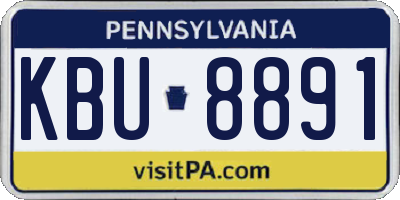 PA license plate KBU8891