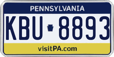 PA license plate KBU8893