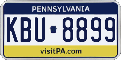 PA license plate KBU8899
