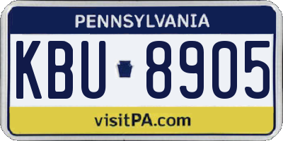 PA license plate KBU8905