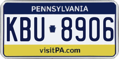 PA license plate KBU8906