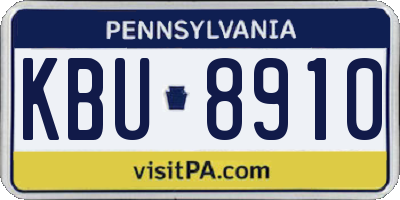 PA license plate KBU8910