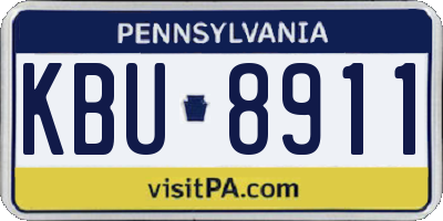 PA license plate KBU8911