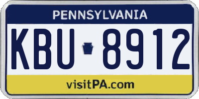 PA license plate KBU8912