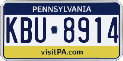 PA license plate KBU8914