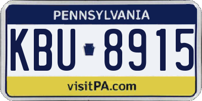 PA license plate KBU8915