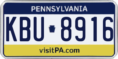PA license plate KBU8916