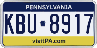 PA license plate KBU8917