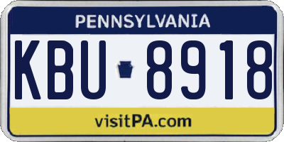 PA license plate KBU8918