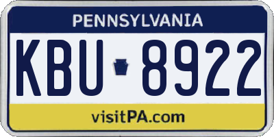 PA license plate KBU8922