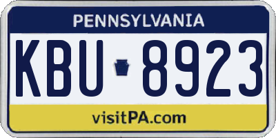PA license plate KBU8923