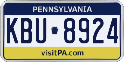 PA license plate KBU8924