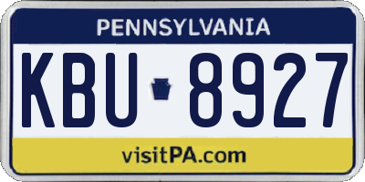 PA license plate KBU8927