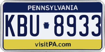 PA license plate KBU8933