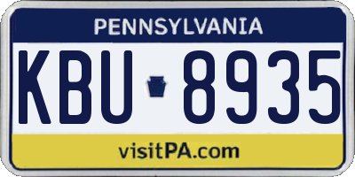PA license plate KBU8935