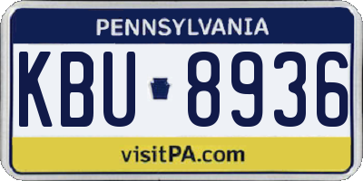 PA license plate KBU8936